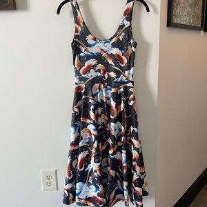 Blackmilk Clothing TWILIGHT CRANES POCKET MIDI DRESS - LIMITED Size Small